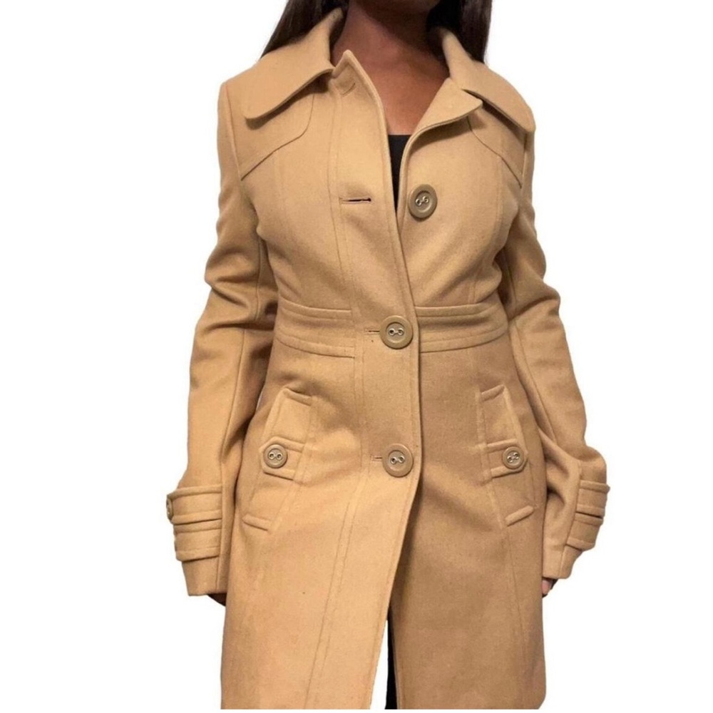 Women's Camel Button-Up Coat